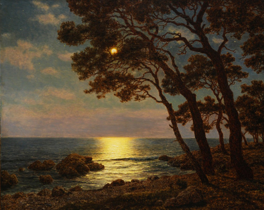 Oil on canvas rendering of a seascape by Russian artist Ivan Choultse (est. $30,000-$50,000). Image courtesy of Elite Decorative Arts. 